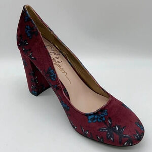Libby Edelman Sean Floral Velvet Block Heels - 10M